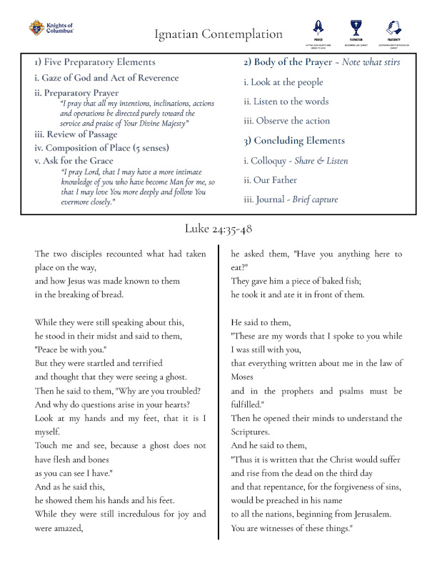 Prayer with the Gospel - Ignatian Contemplation Prayer with the Gospel - Ignatian Contemplation